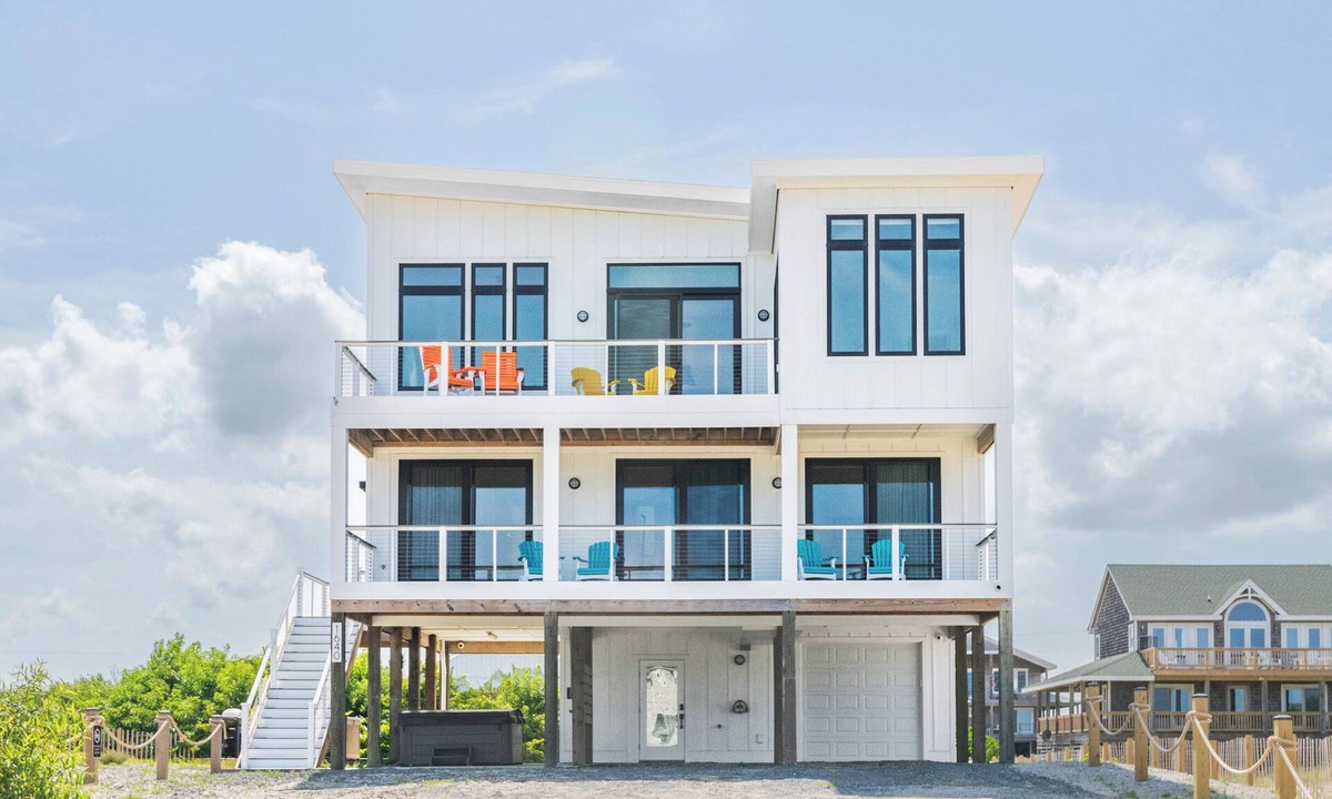 Corolla House | Easy Breezy OBX - New Beautiful Modern Home on the 4x4 w/Ocean Views & Hot Tub.