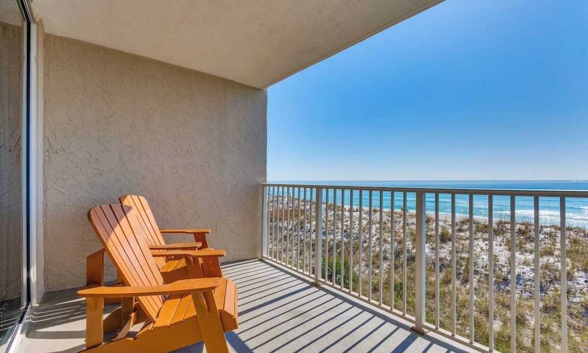 Pensacola Beach Condo | Gulf Front 2BR Condo 2 Balconies Panoramic Gulf Views Starboard Village 224