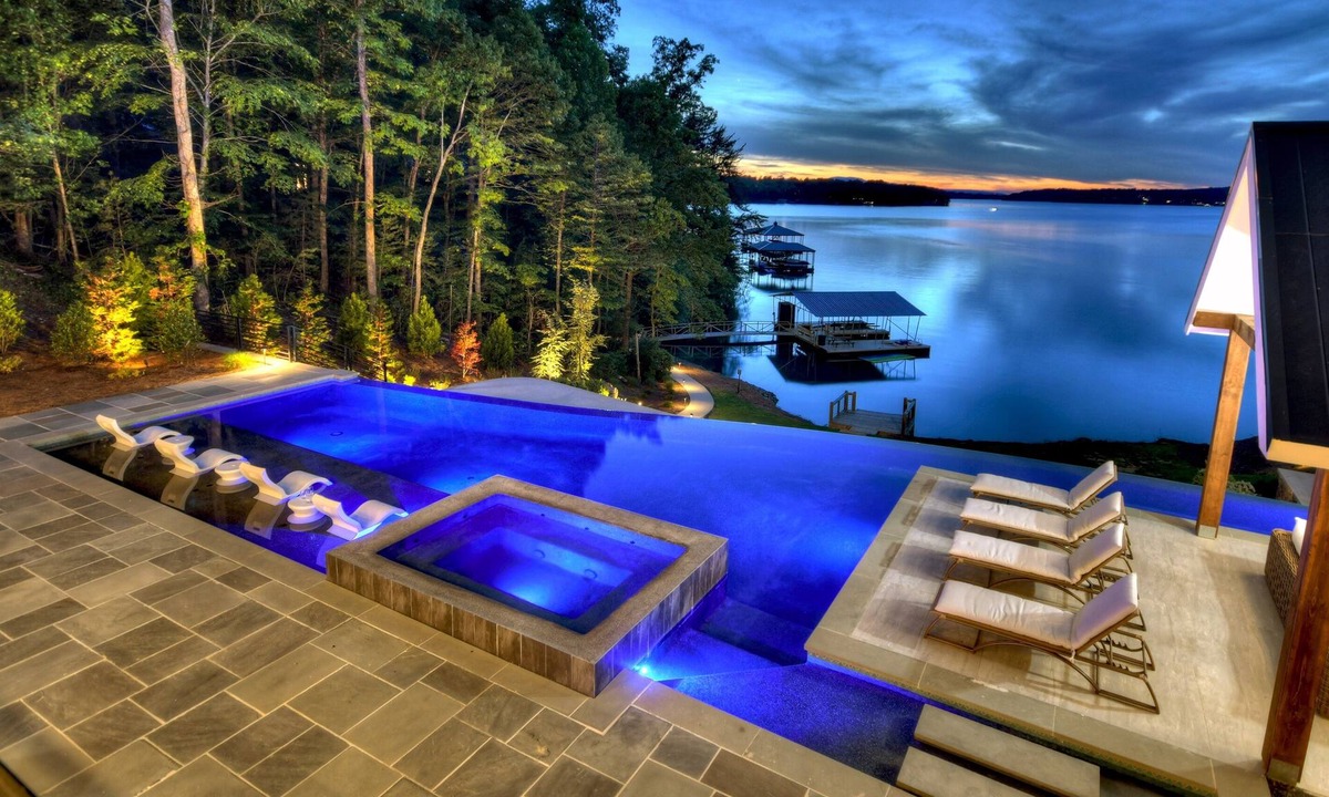 Morganton House | Lake Front Luxury Pool Hot Tub Dock Summer booking