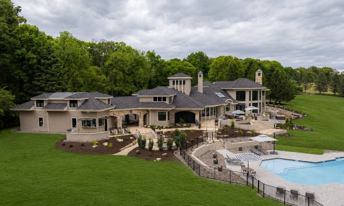Wernersville House | Overlook Retreat Villa is a luxury private estate on 100 scenic acres for up to 18 guests. Enjoy a pool, hot tub, game room, sports court, and sweeping sunset views that make you stop mid-sentence and create lasting memories!