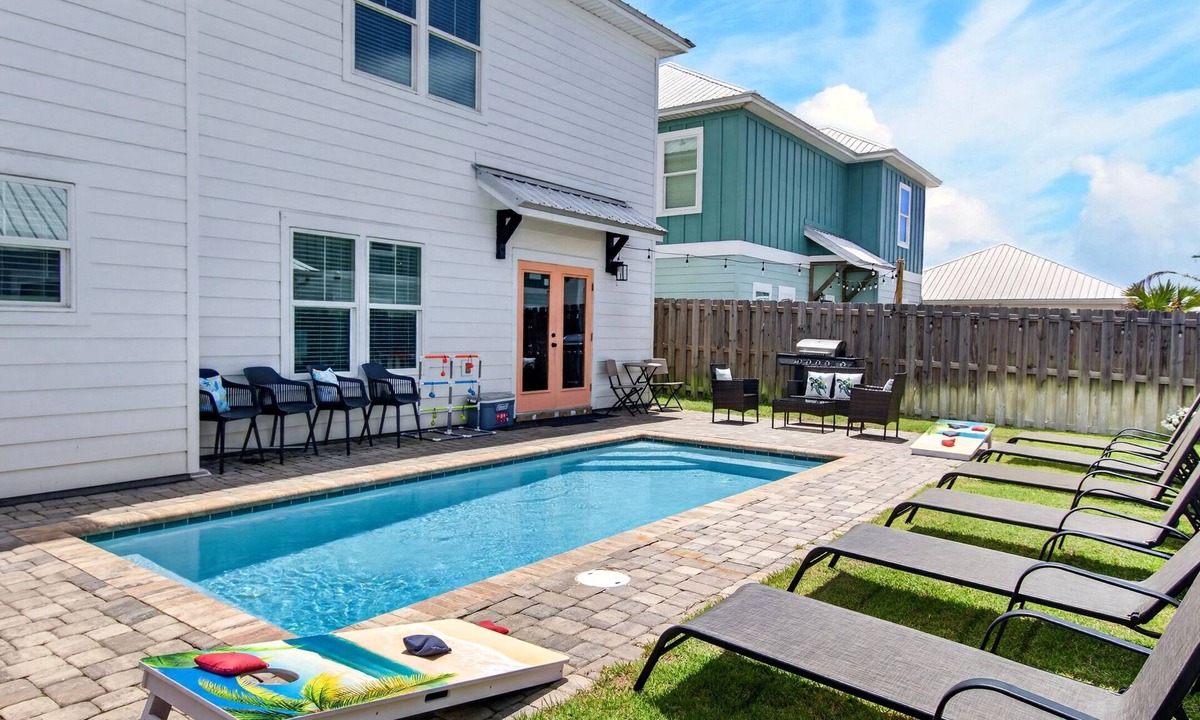 Inlet Beach Heights House | Private Heated Pool & Game Room Sleeps 15 Near 30A, Beach Access & Pier Park