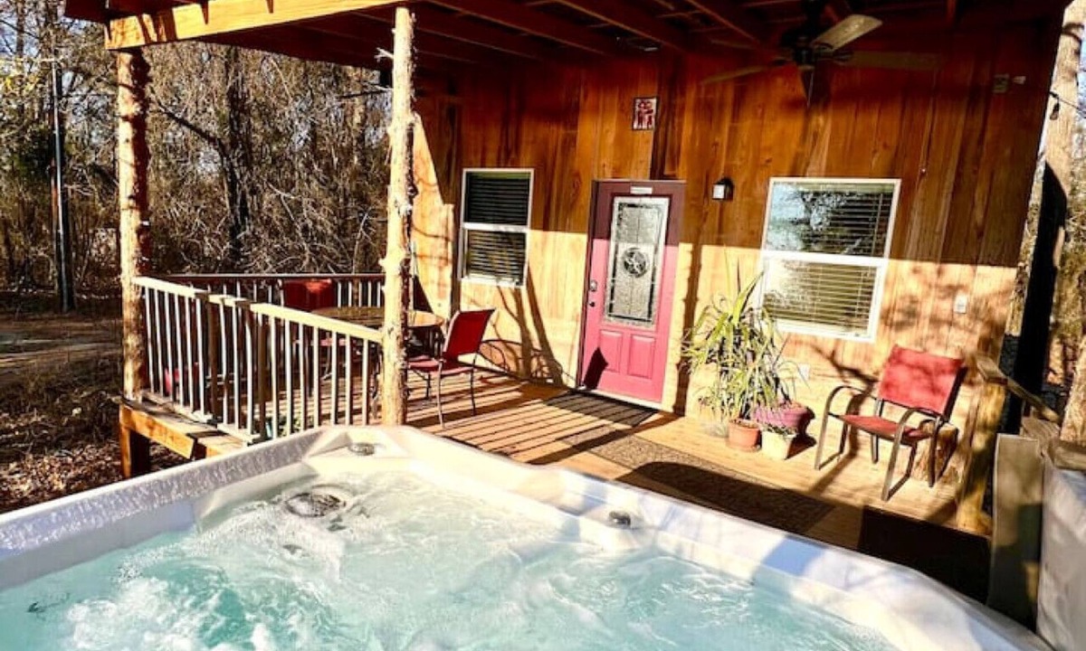 Flint Cabin | Romantic Lakeview Cabin with Private Hot Tub & Fire Pit
