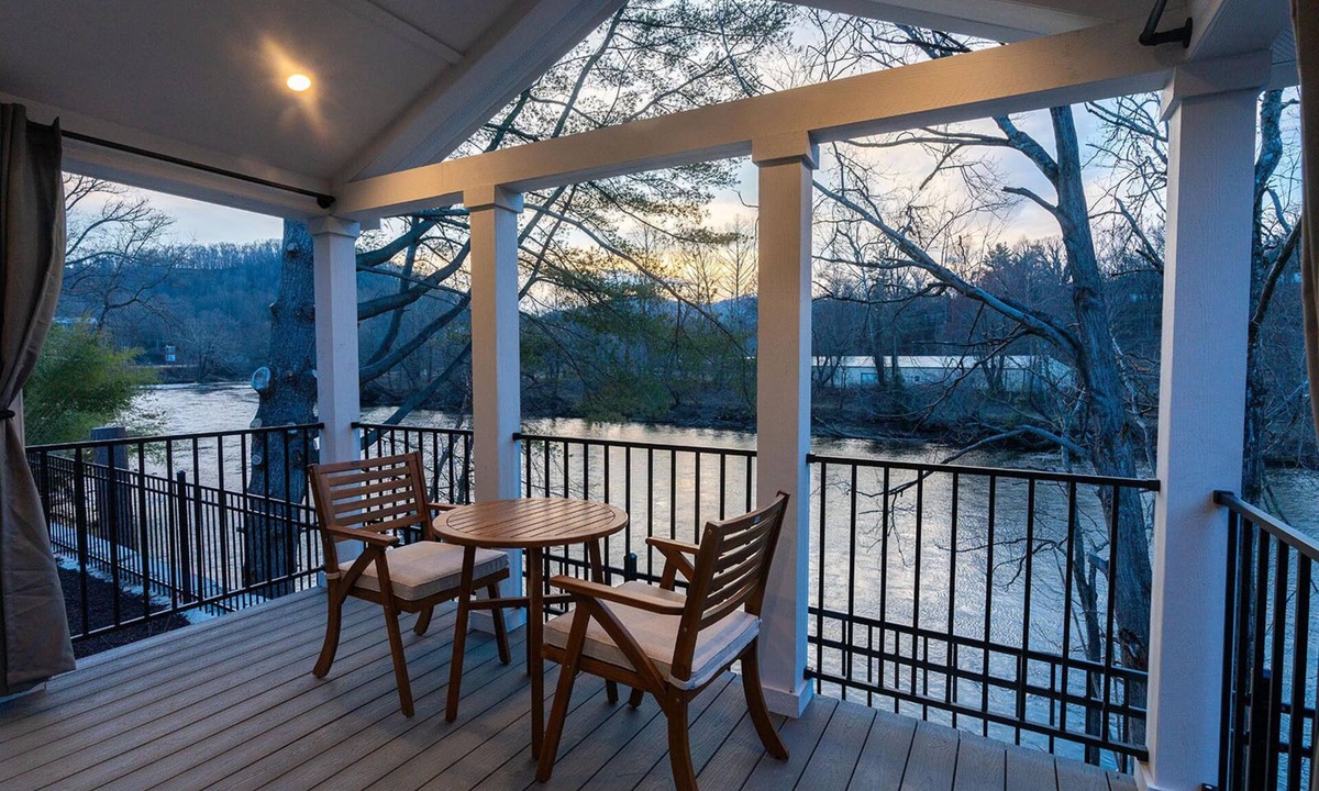 Bryson City Hotel | Train River Depo Tiny Luxury Living with River Views