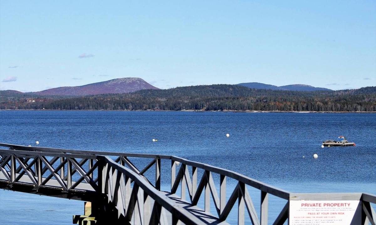 Hancock Point House | Waterfront, heated, beach 2 minutes, sunrise, waterview, pets, dock, Wharf House