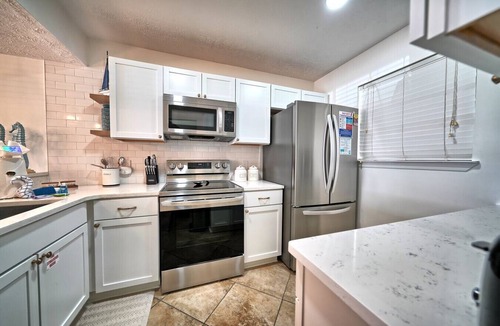 Riviera Beach Villa | Coastal 2BR/1BA Retreat w/Water Views & Fenced Patio in Panama City Beach