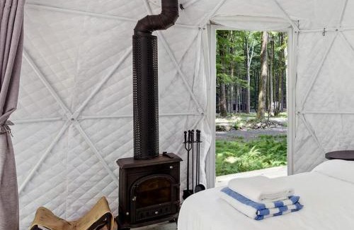 Lincoln House | Scenic Mountain View Dome Retreat with Cozy Wood Stove in Lincoln, Maine