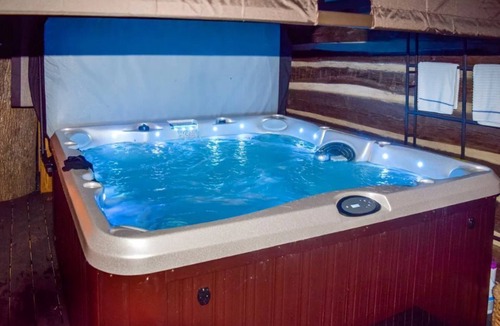 Topton Cabin | Sleeps 12 Lake Front Cabins Private Dock Hot Tub Pet Friendly