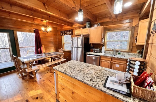 Chalet Village Cabin | Stairway to Heaven Secluded Cabin, 3 King Suites, Firepit, Hot Tub, Arcade