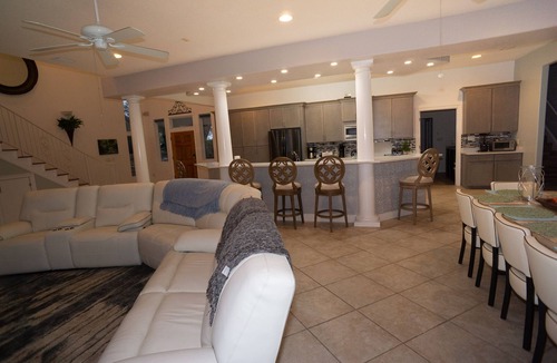 Mary Esther House | Villa Rosa, WATERFRONT HOME, sleeps 16, 6,500 sq ft, with pool and boathouse.