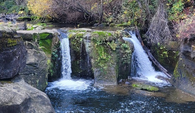 Creekside Mountain Home w/private waterfall & farm. Near Lassen, Burney, Shasta.