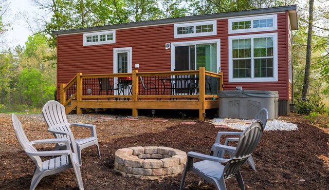 Delightful Forest Tiny Home with Hot Tub in Murphy