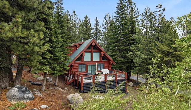Japandi Style Log Cabin with Sauna-Inspired Tub and Ski Access, Bear Valley California
