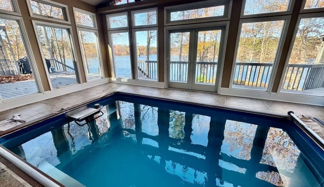 Lakefront Retreat with Private Indoor Heated Pool