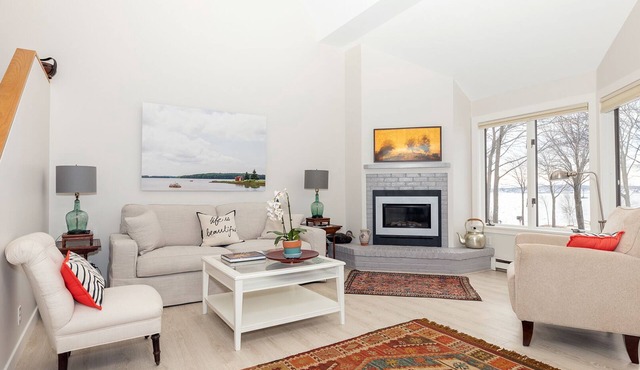Oceanfront Condo overlooking Rockland Harbor and pier. Permit#STR22-30