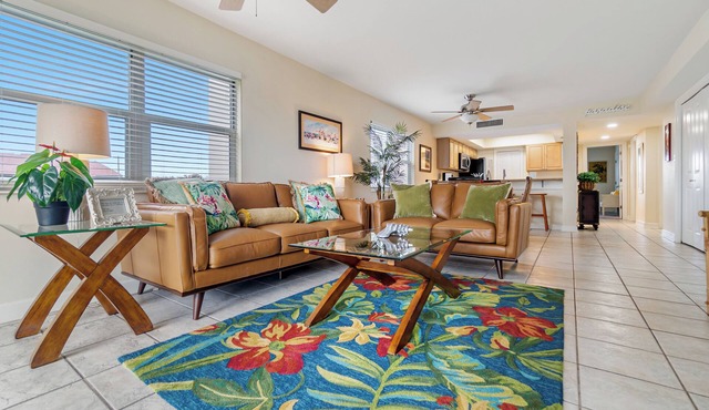 Regency Towers #208W, beach chairs, umbrellas, new leather couches!