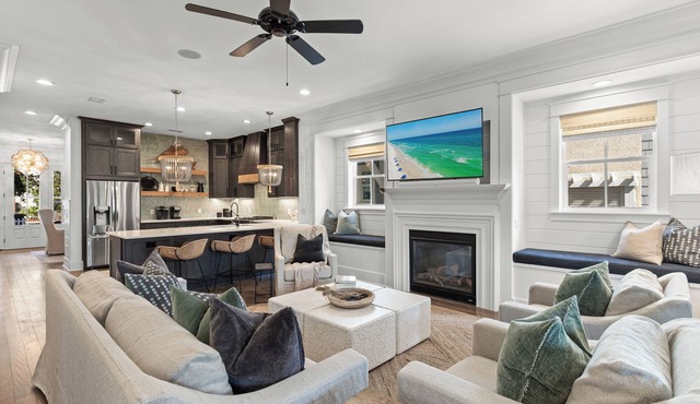 "Seaglass" Watersound home with Golf Cart, Pool, and Private Beach