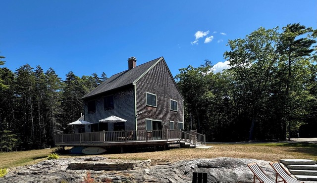 Spruce Ledge - mid-coast Maine. ocean views w deep water access. sauna. retreat.
