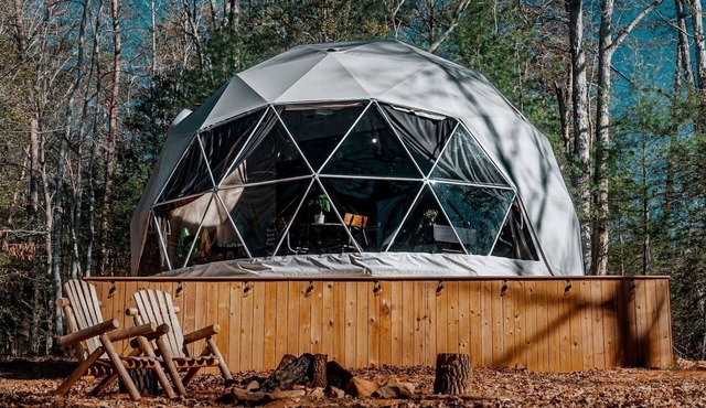 Unplug and Unwind in a Modern Dome with Firelight Evenings and Starry Skies in Traphill, North Carolina