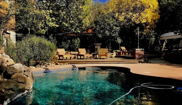 Yosemite Rustic Retreat with Hot Tub, Pool, Springs, Dogs! 5 acres private~