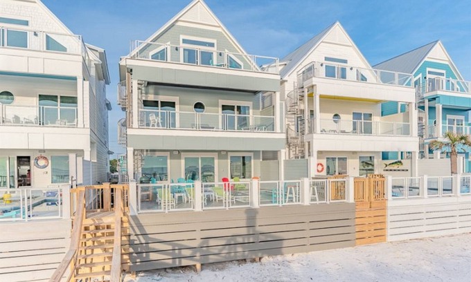 Bel Air House | Sea Turtle. New, Luxury, Gulf Front Home with pool 7br 7.5 baths sleeps 28