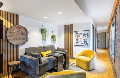 Rogers Apartment | Urban Brick Loft Studio Ride to Trails Walk to Dining, Shops & Nightlife