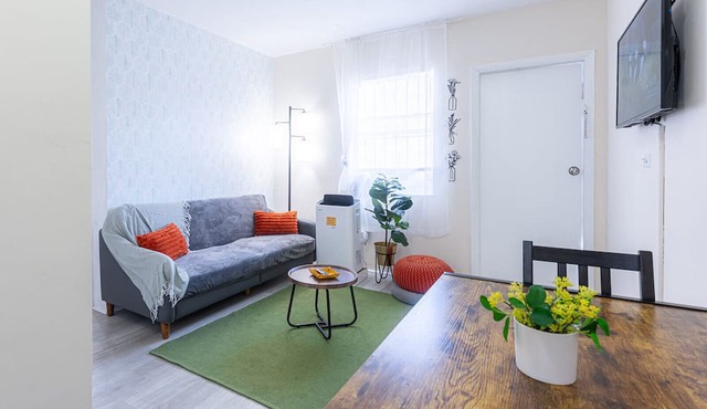 Stay in this bright and modern 1BR in Little Havana, featuring stylish décor, a cozy living room, and a welcoming dining area. Walk to Calle Ocho cafés, murals, and music, and reach Brickell in minutes. Perfect Miami base for couples or solo traveler